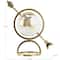 White & Gold Aluminum Tabletop Globe in Arrow Stand